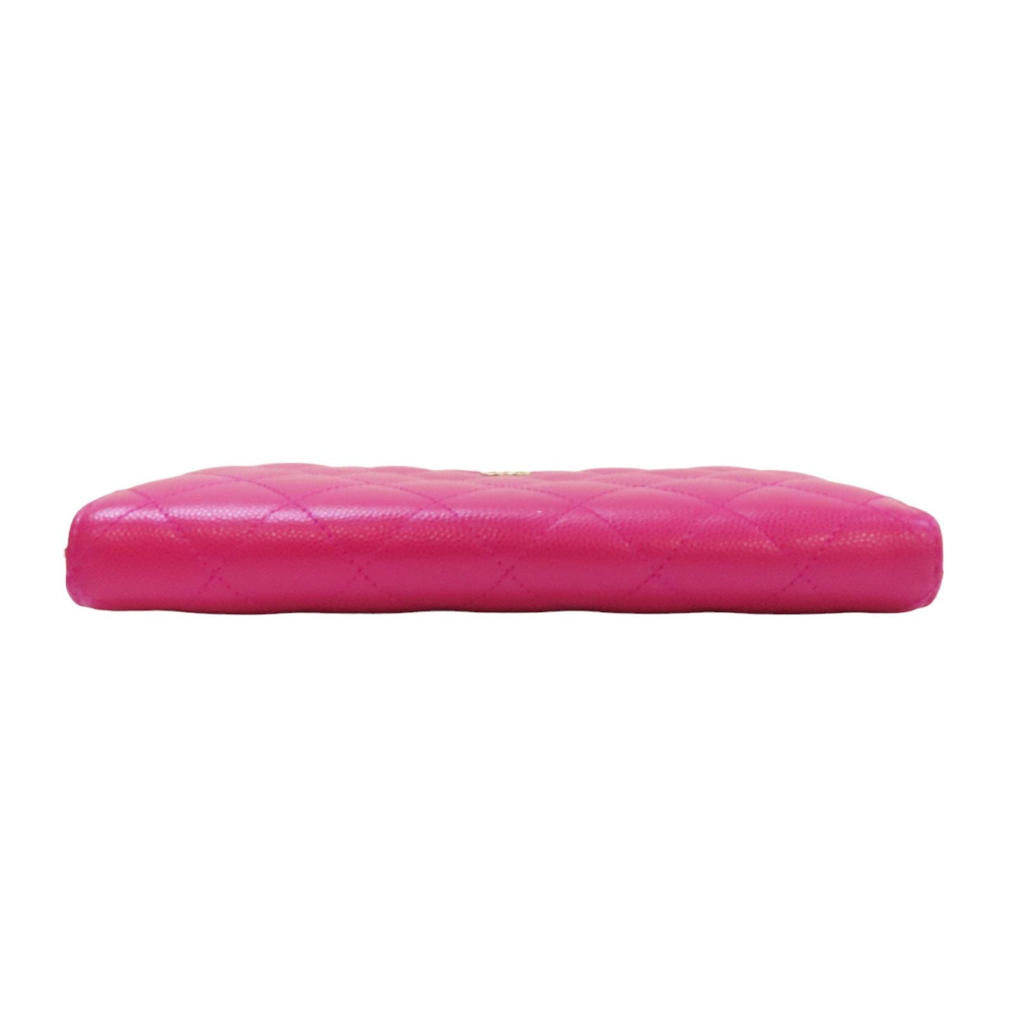 Chanel Caviar Zip Around Long Wallet Pink