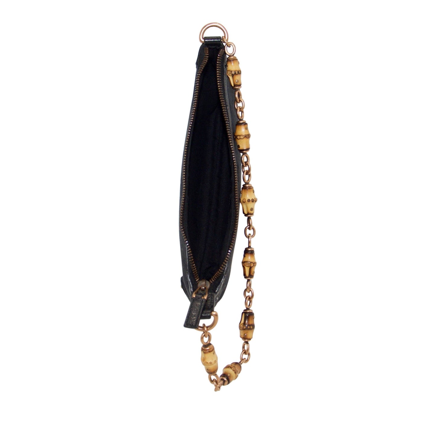 Gucci Black GG Canvas Bamboo Pochette
