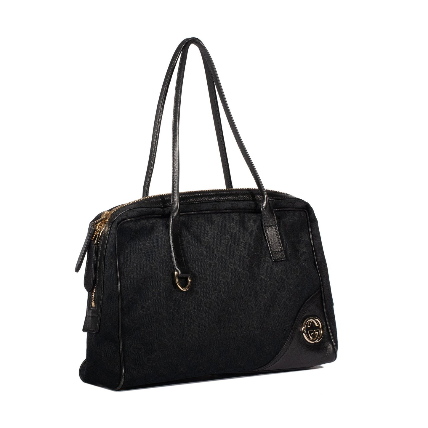 Gucci Black GG Canvas Britt Bag