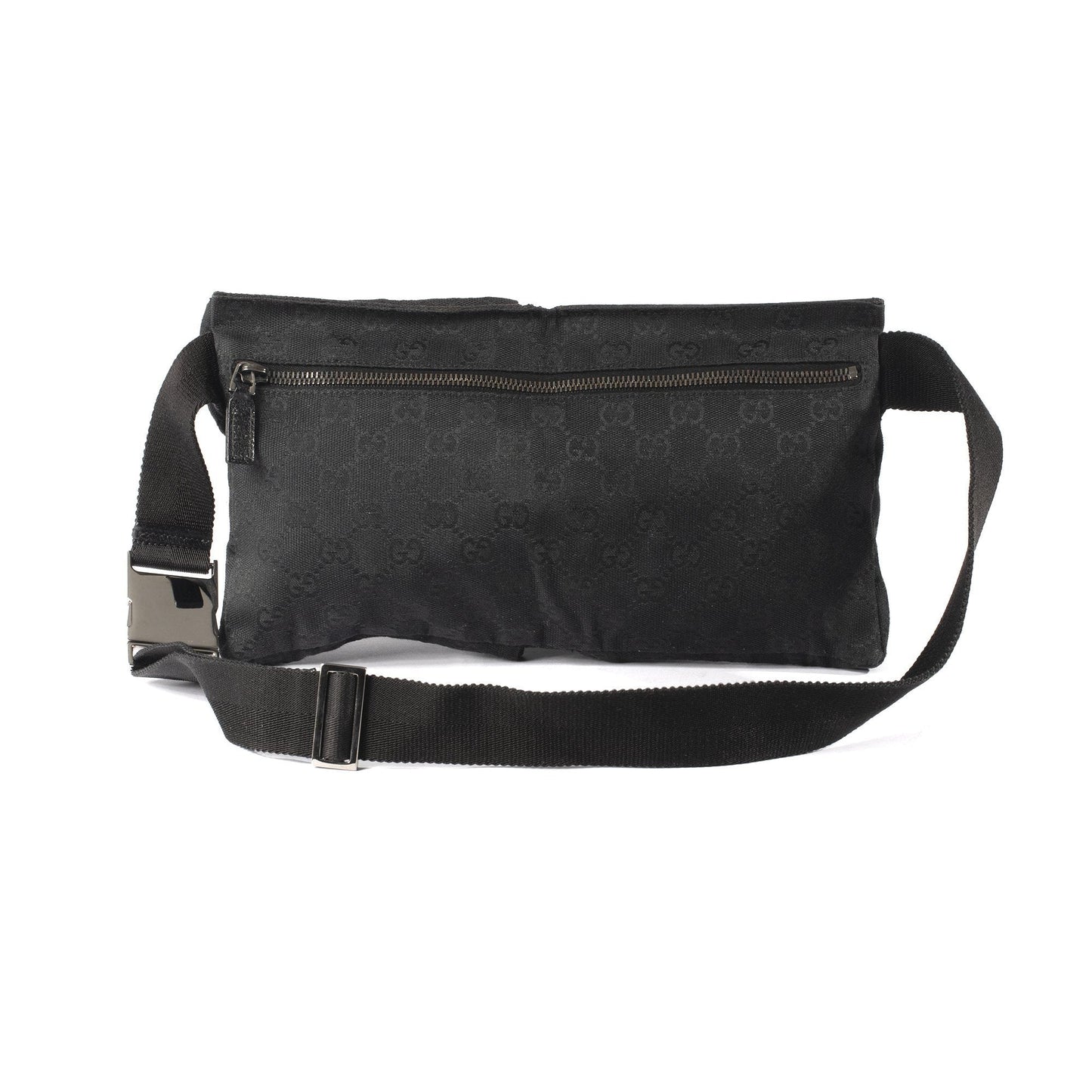 Gucci Black GG Canvas Waist Bag