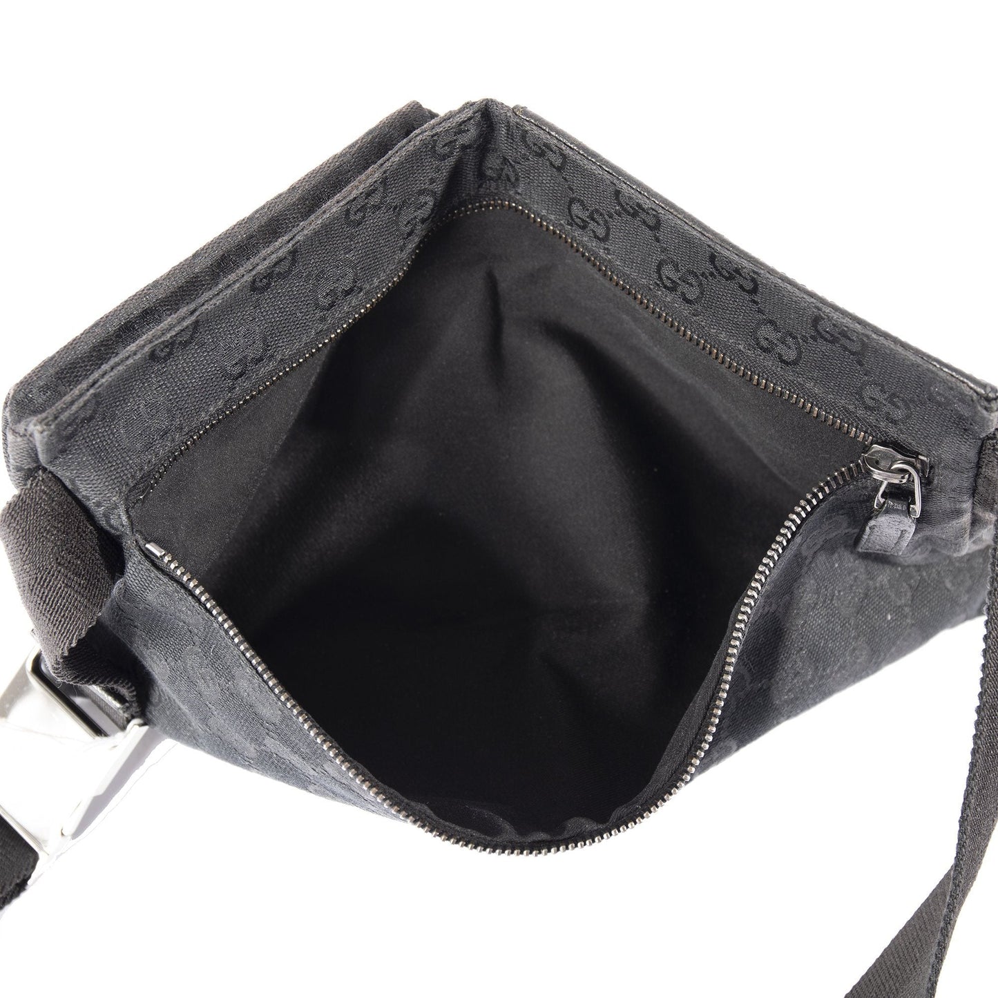 Gucci Black GG Canvas Waist Bag