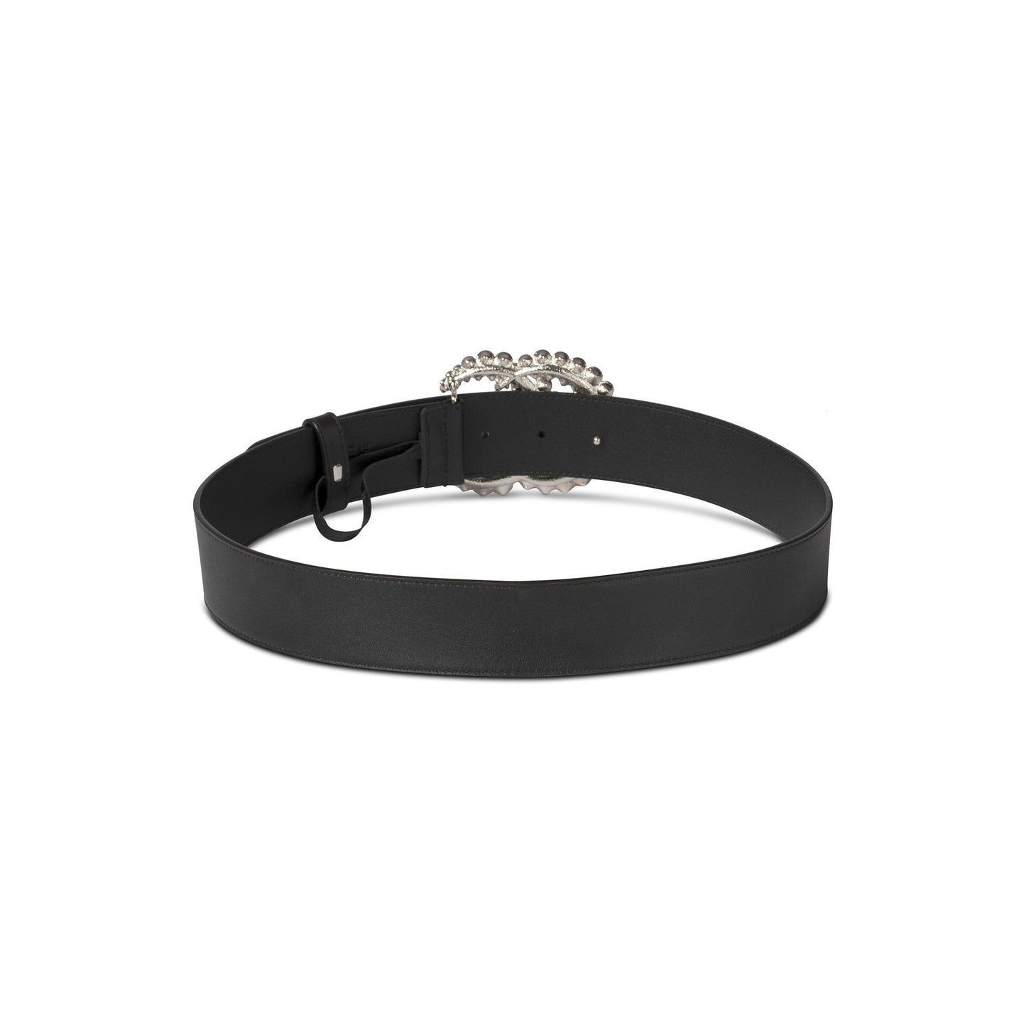 Gucci Black Leather Belt with Crystal Embellished Double G Buckle