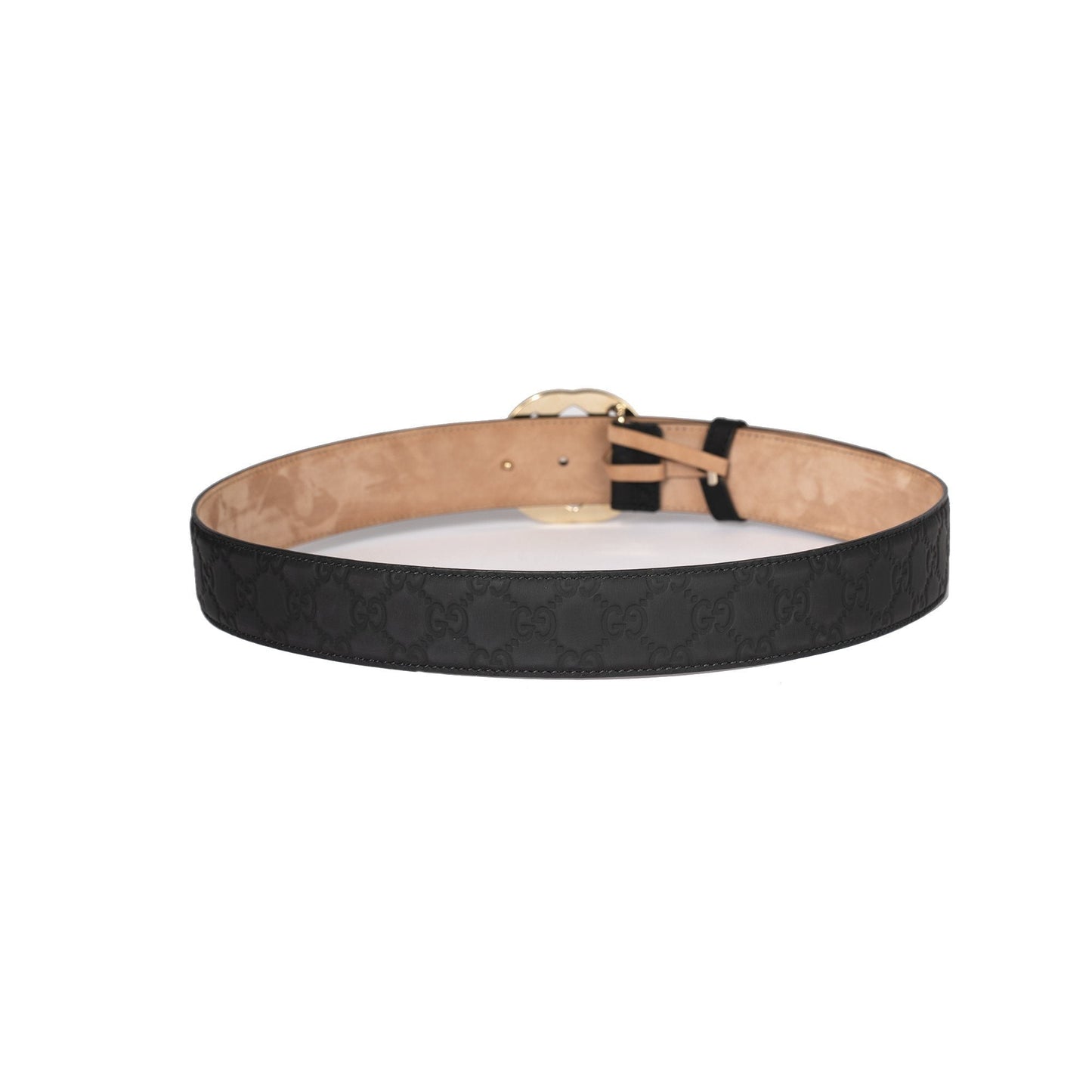 Gucci Black Leather Signature Belt