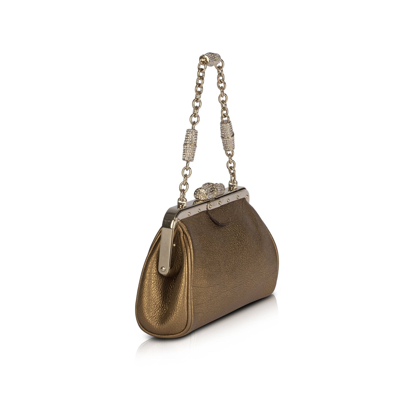 Gucci Crystal-Embellished Bamboo Leather Clutch