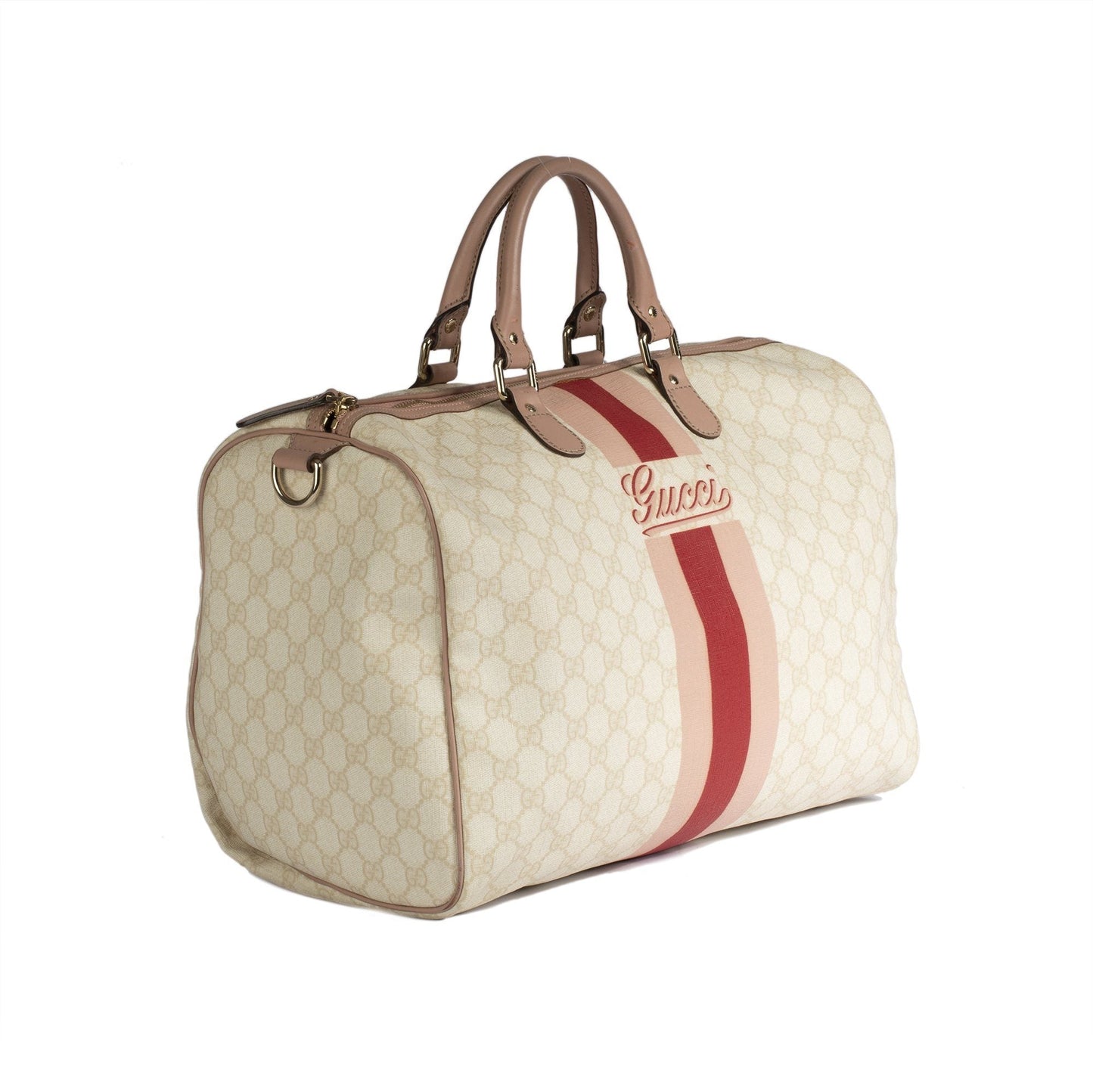 Gucci Script Web GG Canvas Boston Bag
