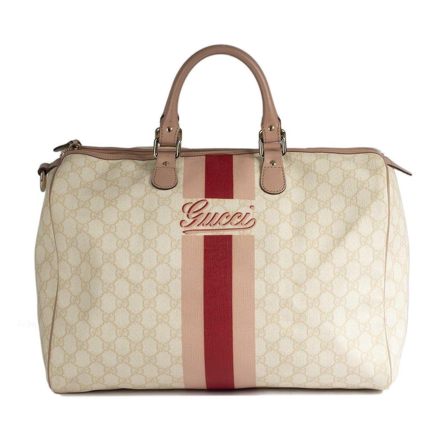 Gucci Script Web GG Canvas Boston Bag
