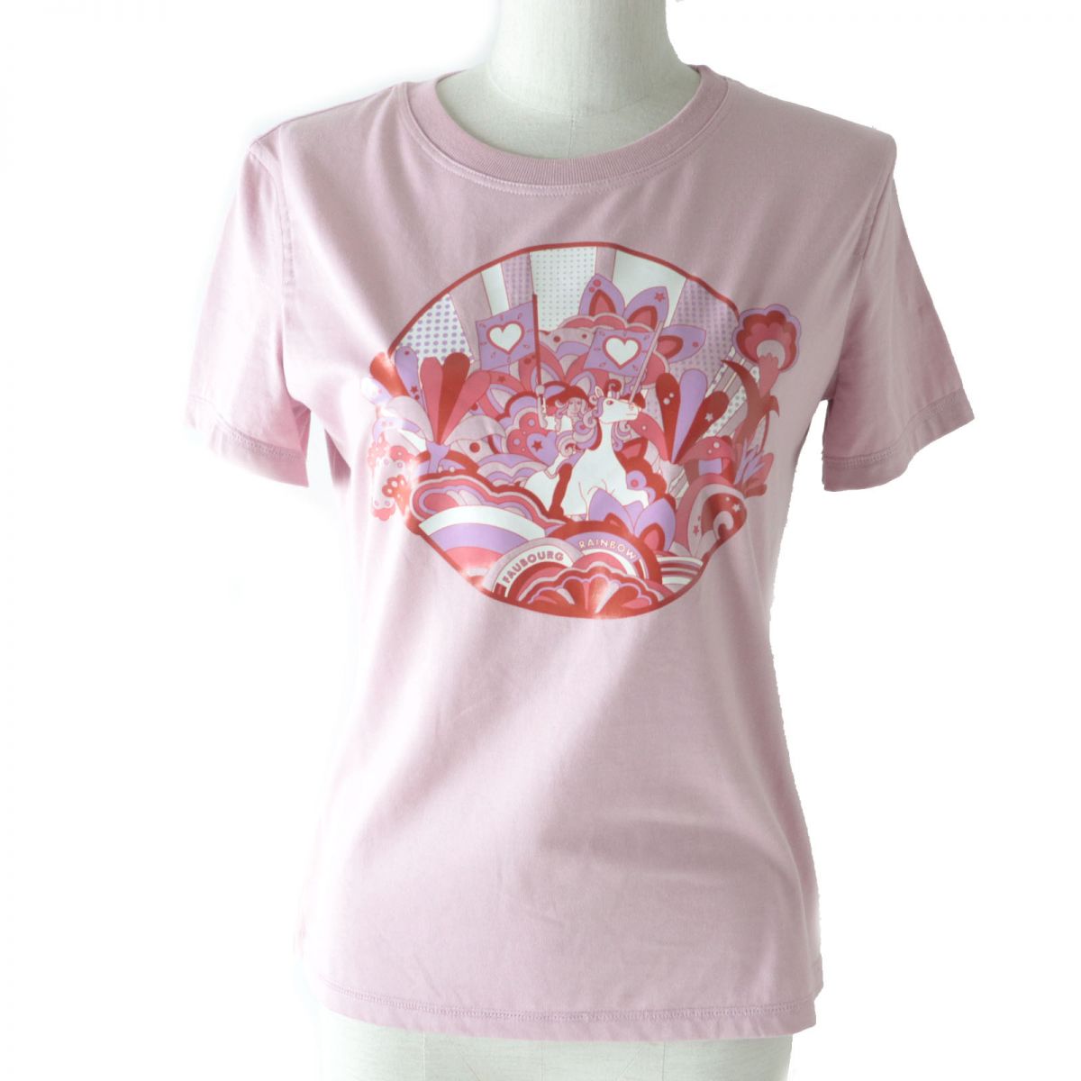 HERMES Short sleeve T-shirt Main: 100% cotton pink Women 36