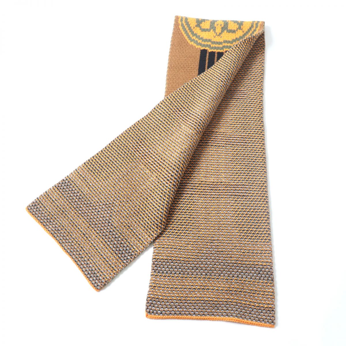 HERMES Scarf Main: 100% cashmere, Leather part: Cowhide multicolor Women