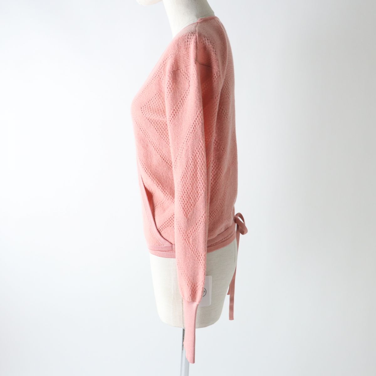 HERMES cardigan Main: 63% wool, Main: 27% nylon, Main: 10% cashmere, Part: 96% silk, Part: 3% nylon Coral pink Women 36