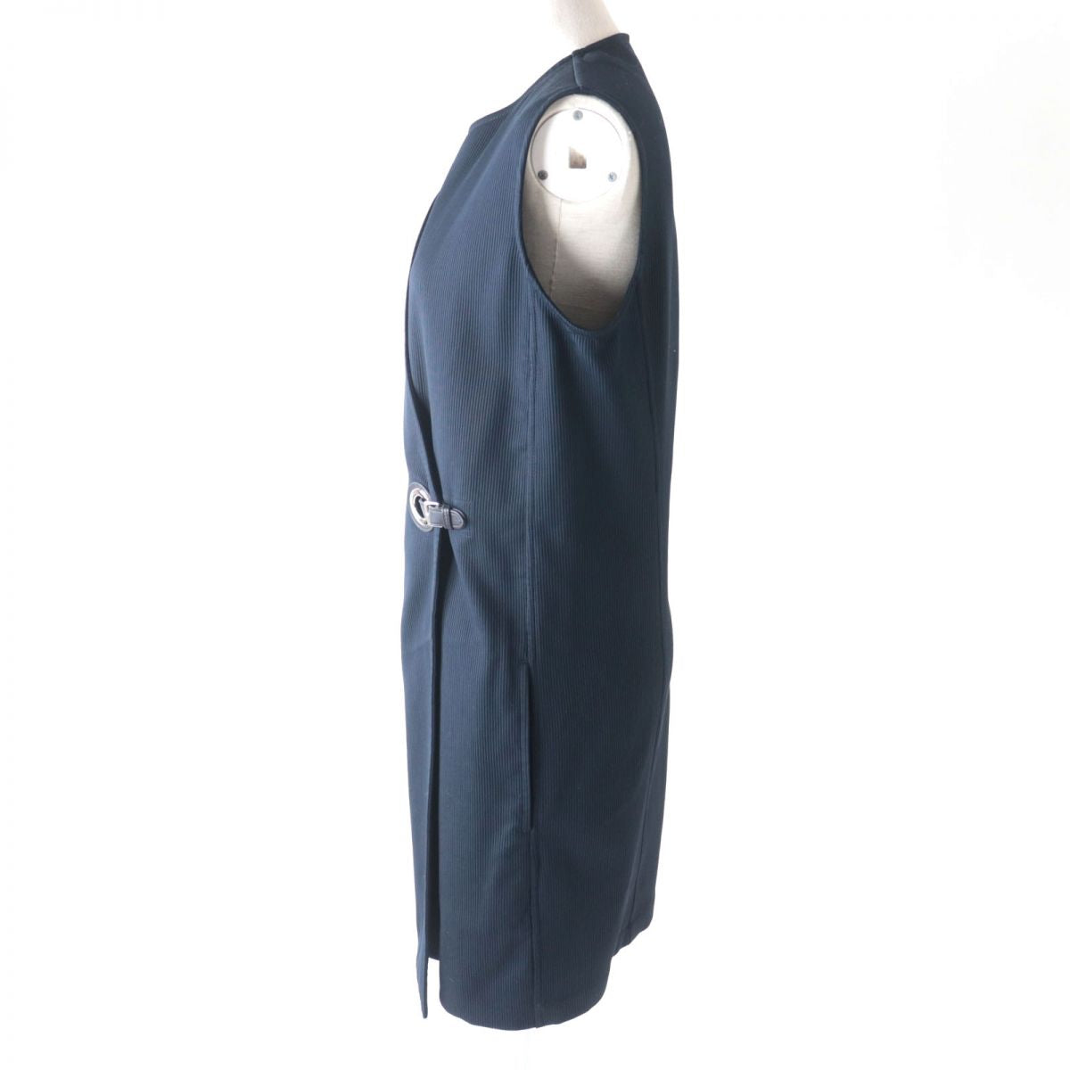 HERMES Vest Main: 100% cotton, Part: Lamb leather, Lining: 100% cotton Navy Women 40