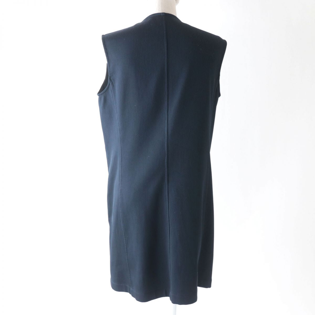 HERMES Vest Main: 100% cotton, Part: Lamb leather, Lining: 100% cotton Navy Women 40