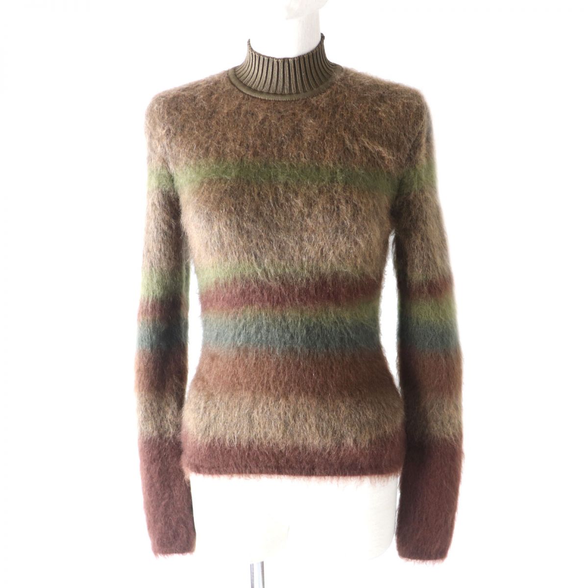 HERMES knit Main: Wool, Main: Mohair, Main: Silk, Main: Cashmere, Part: Nylon 4%, Part: Polyurethane 2% Brown type Women 36