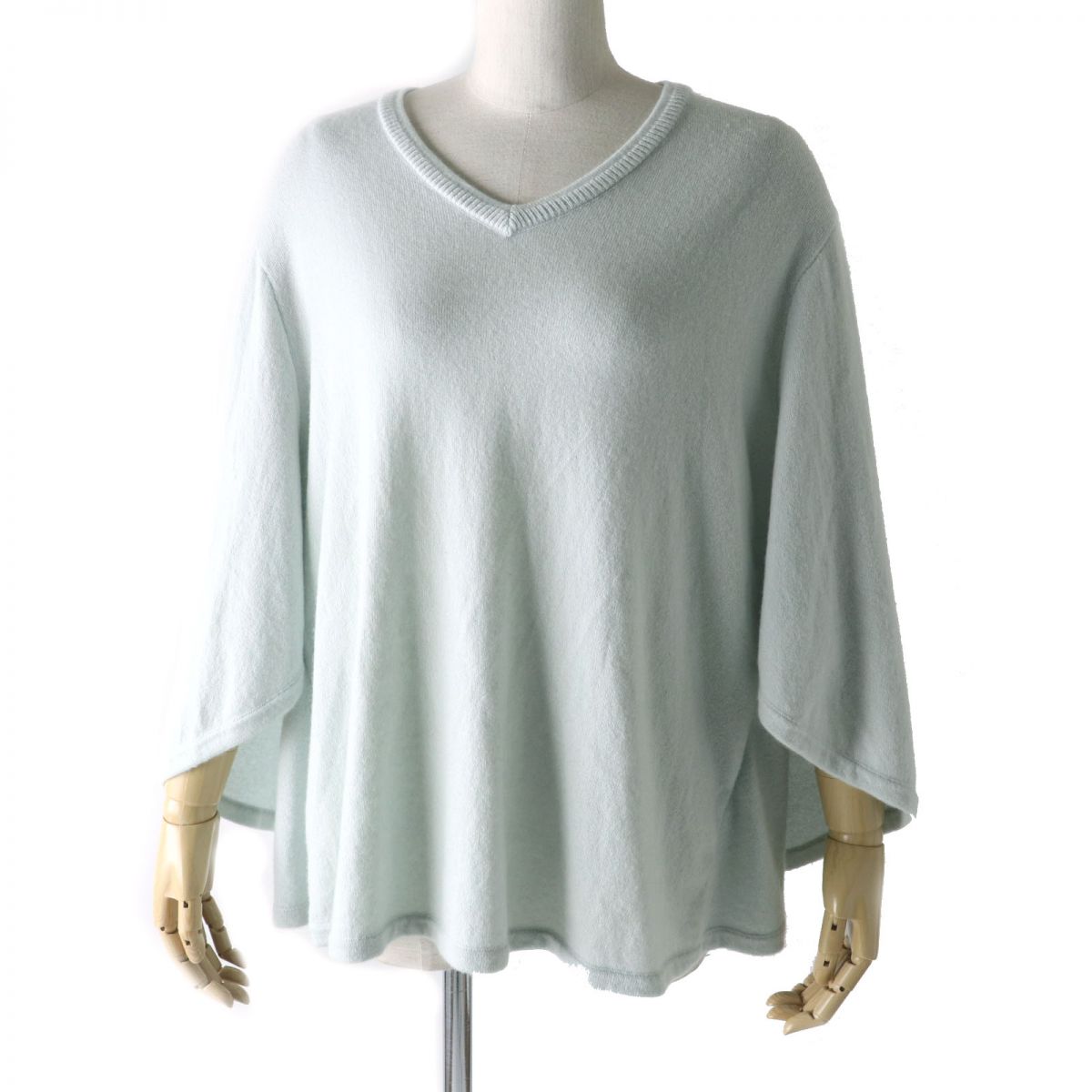 HERMES knit Main: 100% cashmere Light blue Women 34