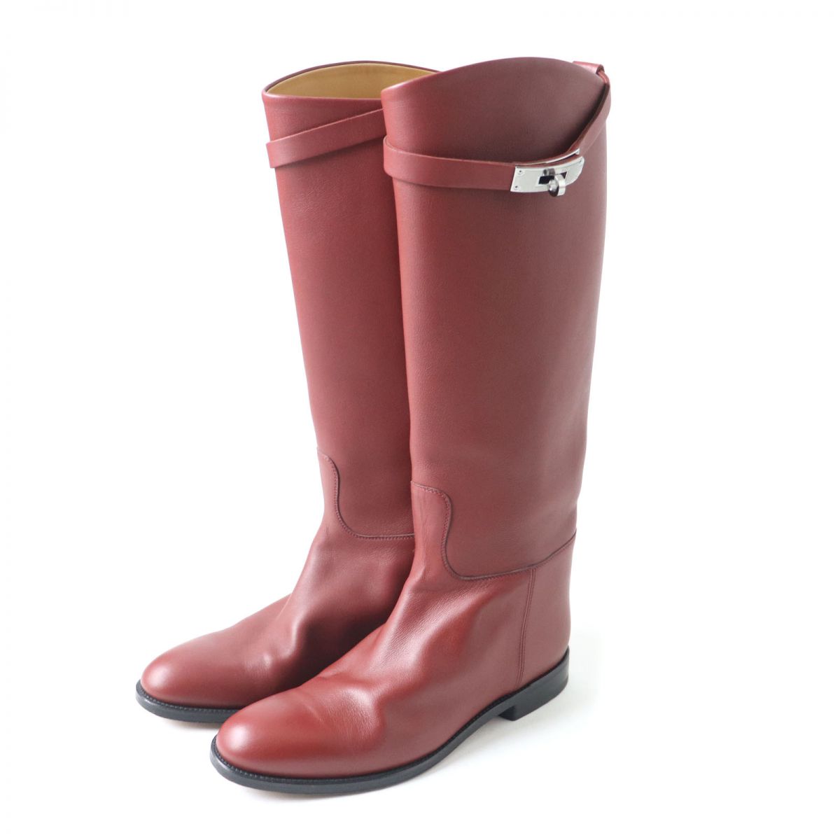 HERMES boots Main: Leather Red type Women 38