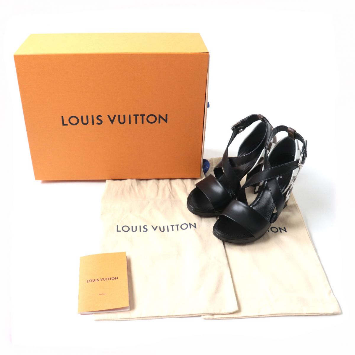 LOUIS VUITTON Sandals Main: Leather, Leather Black x multicolor Women 36