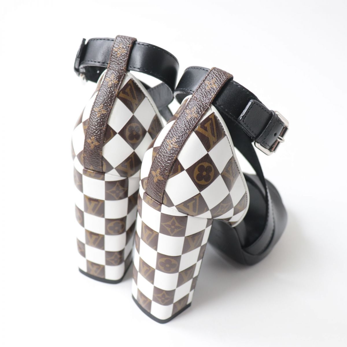 LOUIS VUITTON Sandals Main: Leather, Leather Black x multicolor Women 36