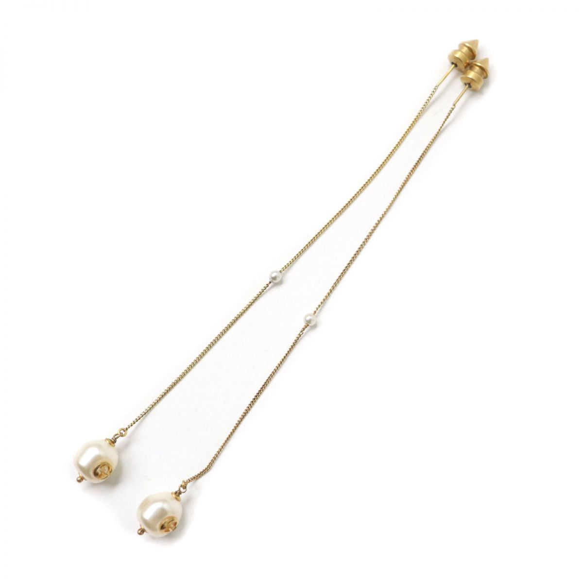 GUCCI Pierce Gold Plated gold Long earrings American earrings Interlocking G
