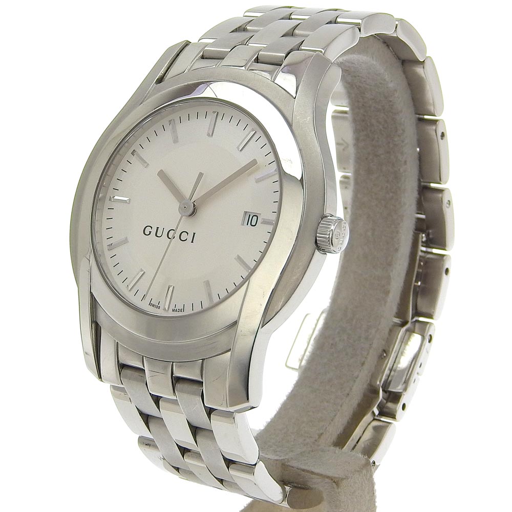 GUCCI Watches Quartz 5500XL Stainless Steel Silver Silver dial mens