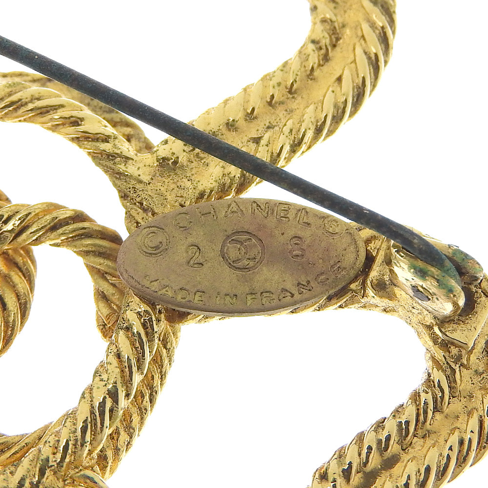 CHANEL Brooch Plated Gold gold vintage COCO Mark Clover Women