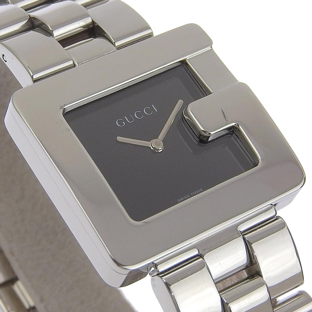 GUCCI Watches Quartz 4600L Stainless Steel Silver black dial Women