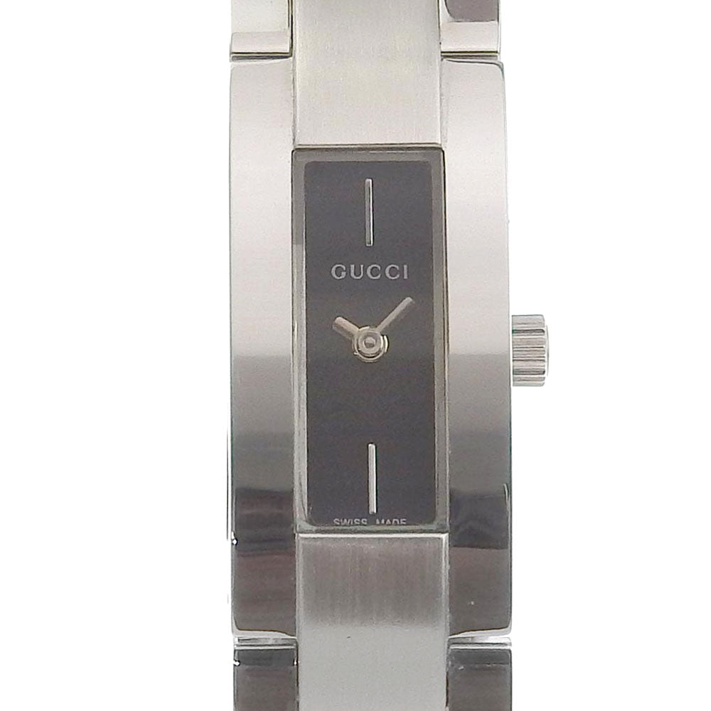 GUCCI Watches Quartz 3600M Stainless Steel Silver G logo black dial Women