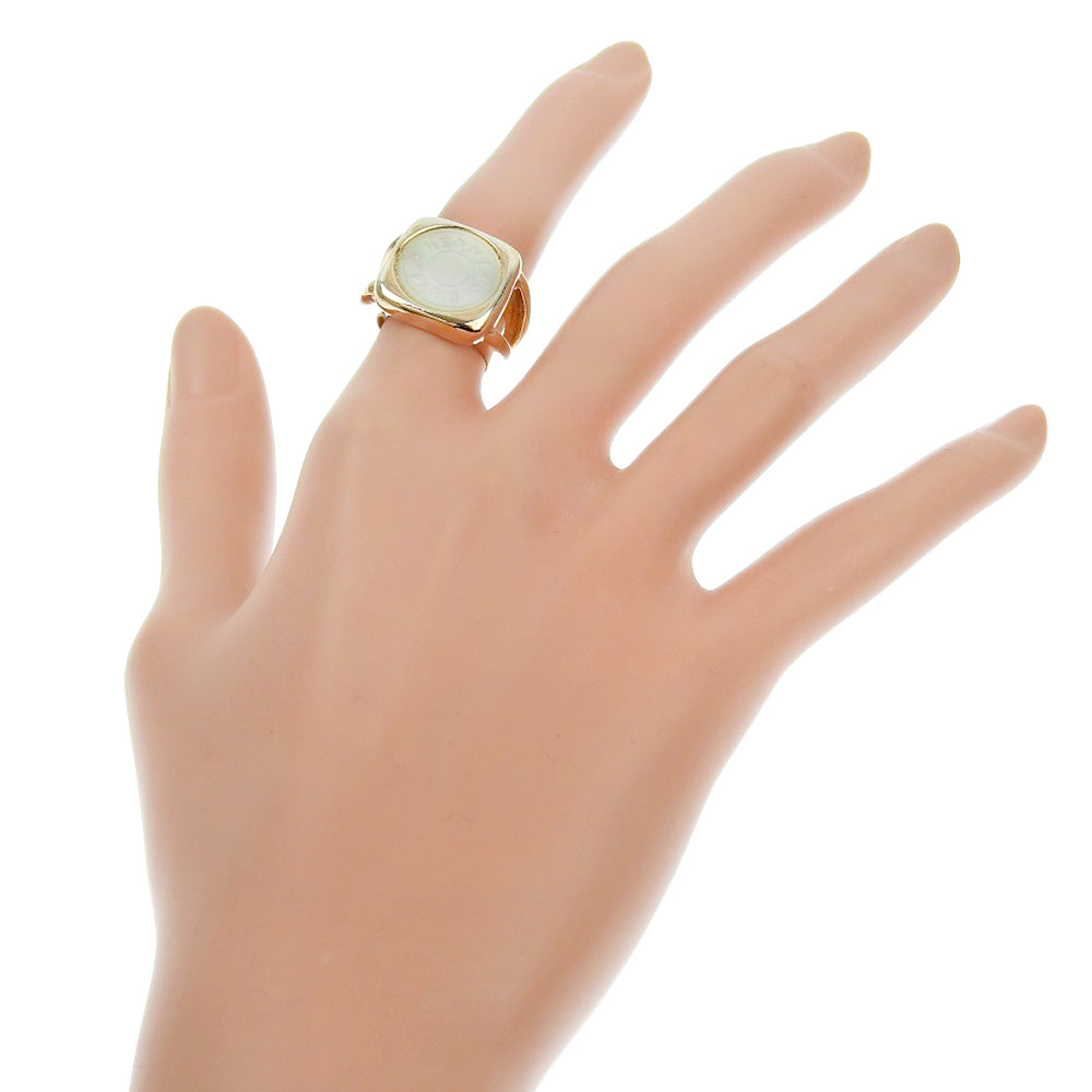 HERMES Ring Plated Gold, White Shell gold corozoserie