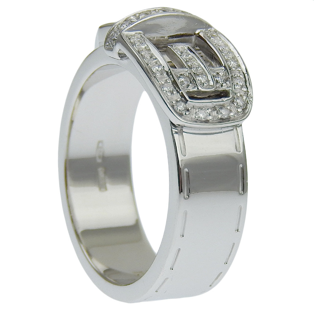 GUCCI Ring K18 White Gold, Diamond White gold belt ring Women 11