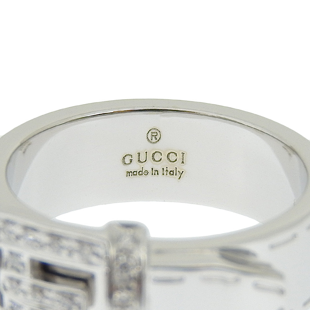 GUCCI Ring K18 White Gold, Diamond White gold belt ring Women 11