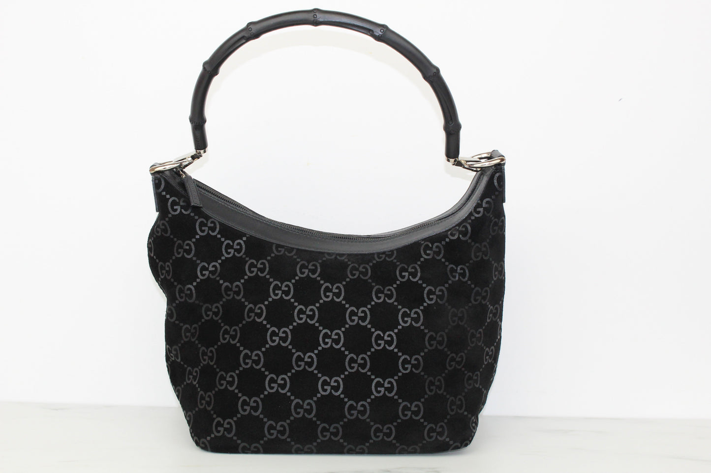 Gucci Bamboo GG Suede shoulder bag