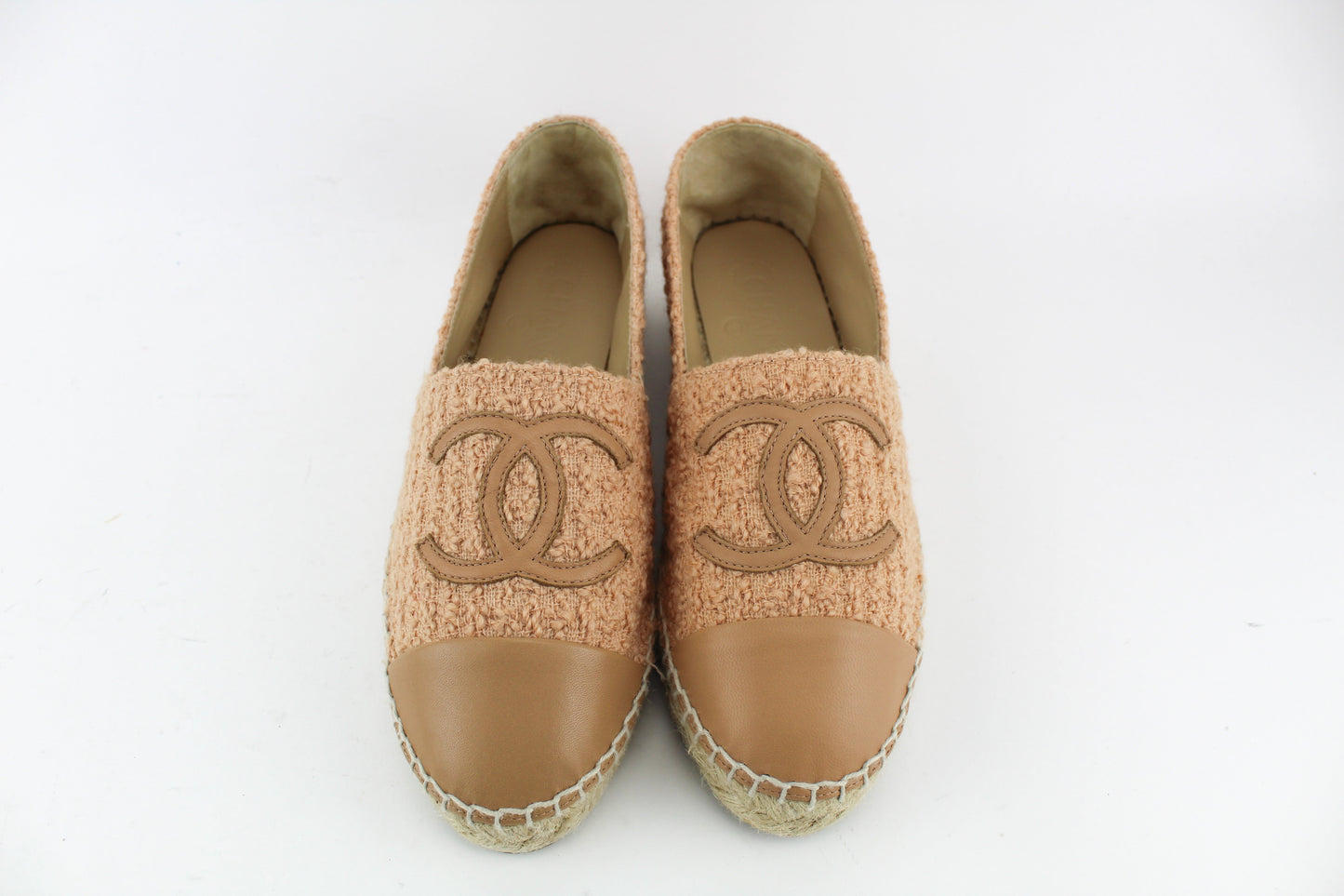 Chanel Espadrille Tweed/ Lambskin Beige and Brown