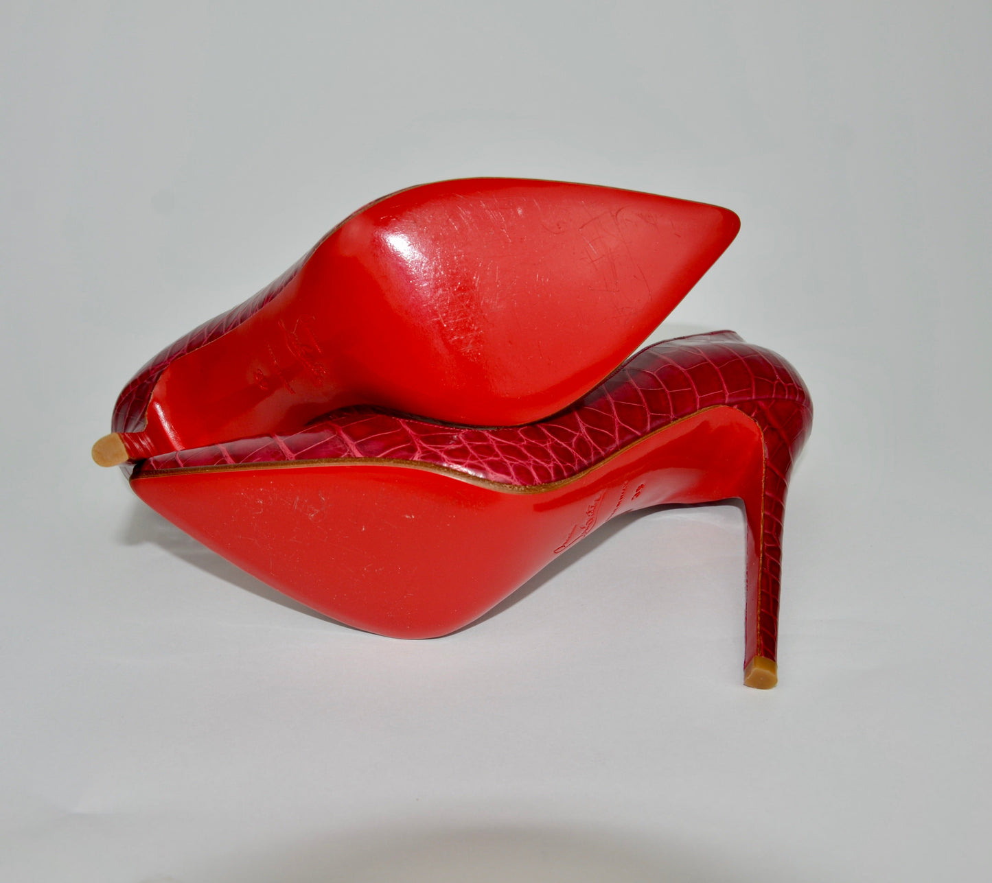 CHRISTIAN LOUBOUTIN ALLIGATOR PIGALLE 120mm SIZE 39