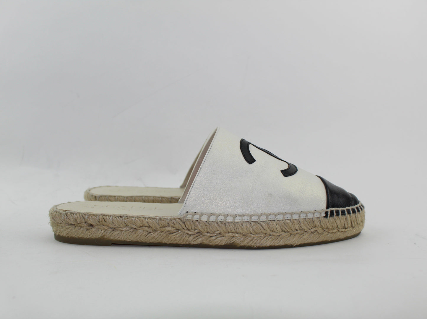 CHANEL IRIDESCENT ESPADRILLE MULES