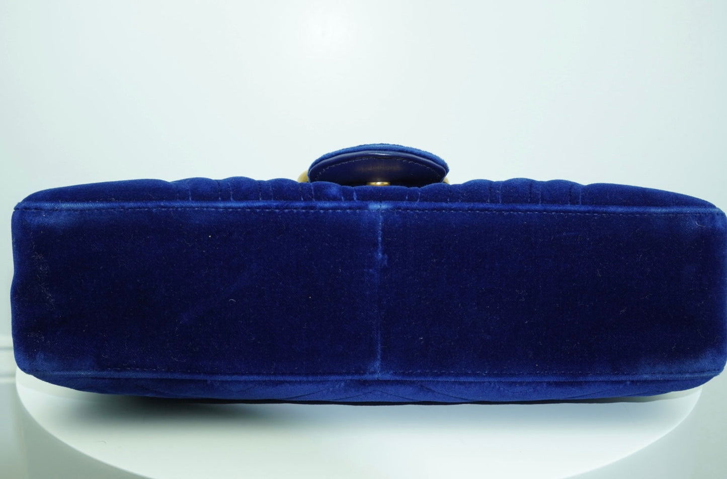 Gucci GG Marmont Medium Quilted velvet blue bag