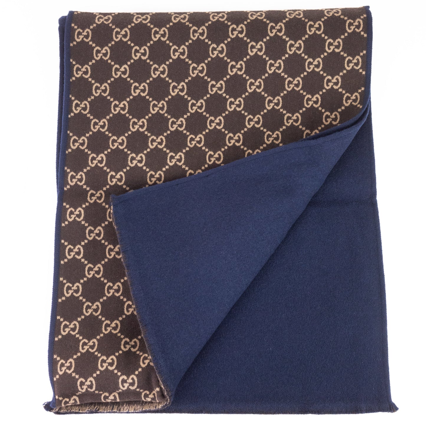 Gucci GG Monogram Wool Scarf in Brown