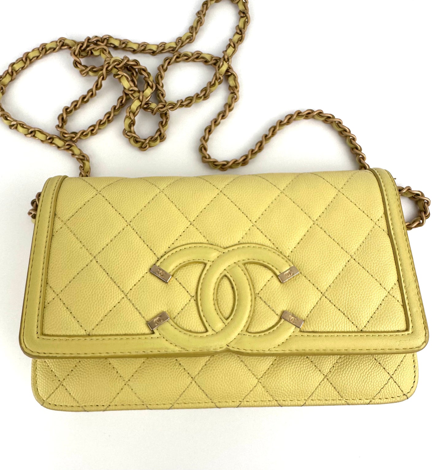 Chanel Wallet on Chain in Yellow