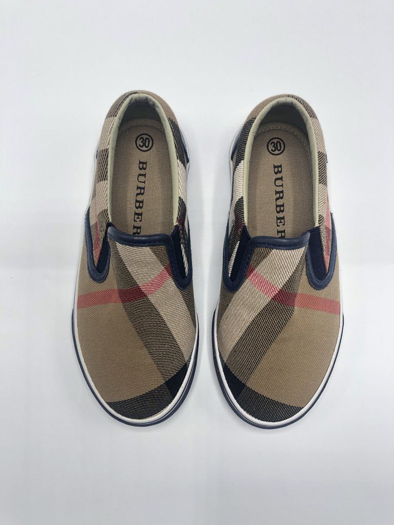 BURBERRY KIDS PLAID SLIP ON SIZE 30
