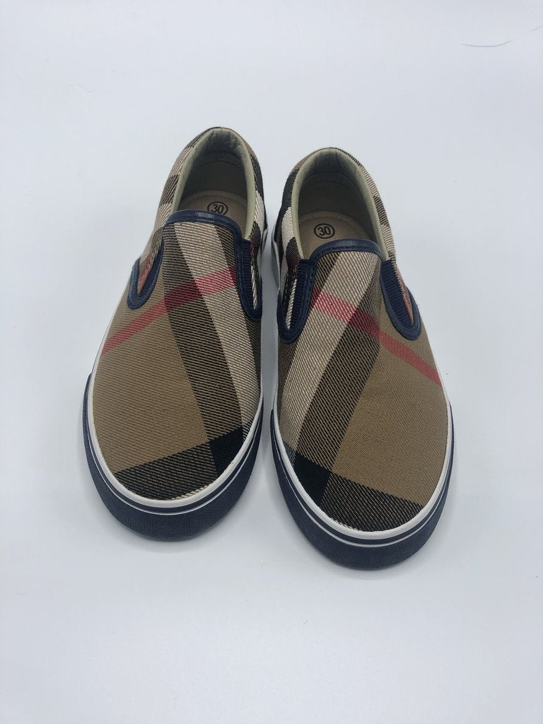 BURBERRY KIDS PLAID SLIP ON SIZE 30