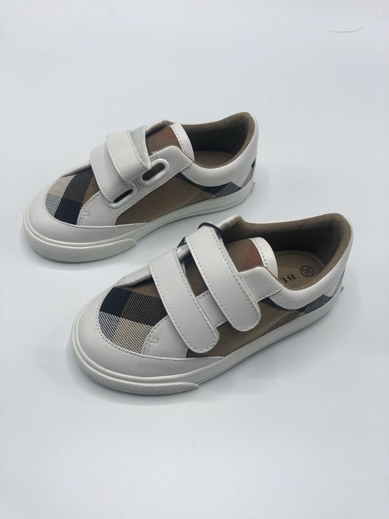 BURBERRY  KIDS PLAID VELCRO SHOES SIZE 26