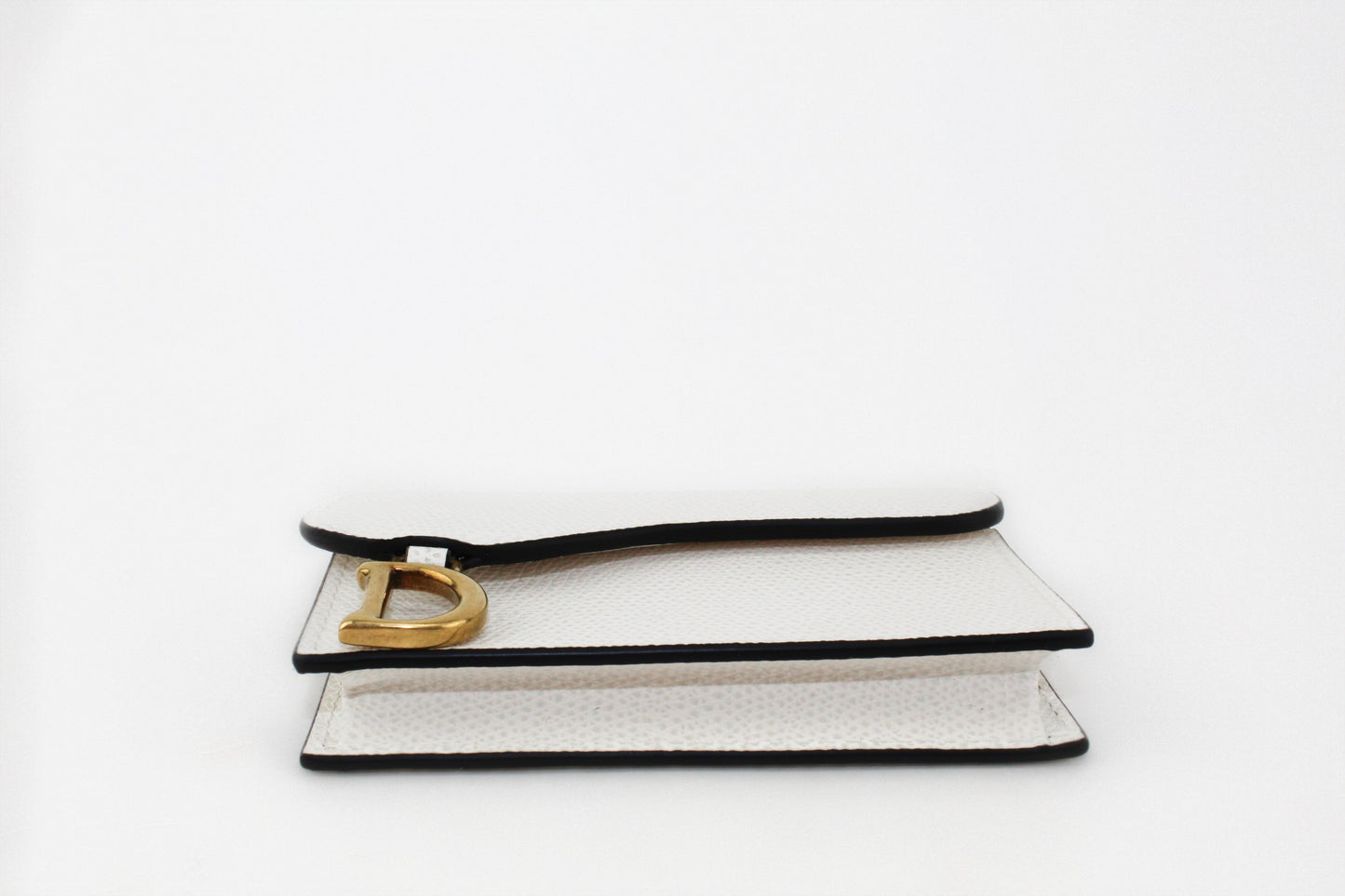 DIOR SADDLE FLAP CARD HOLDER WHITE