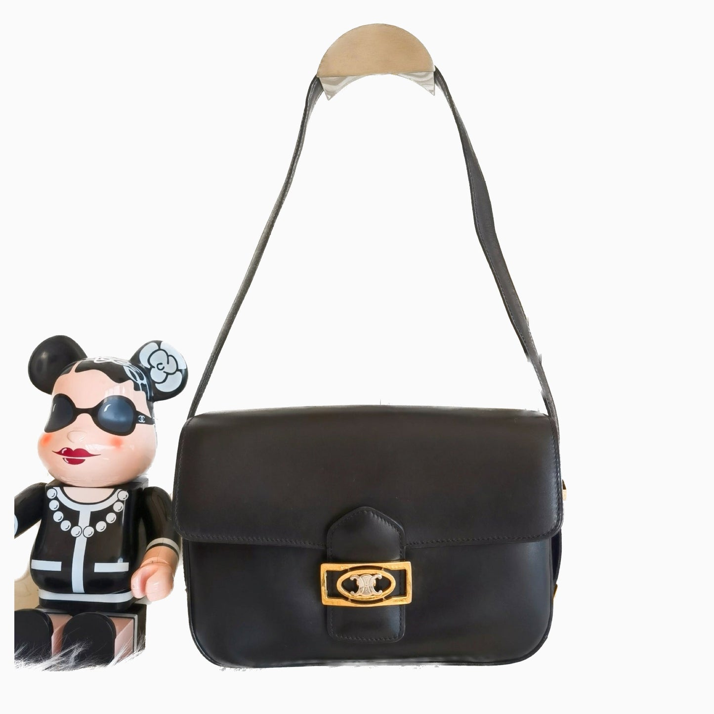 CELINE Crecy Vintage Classic Flap Black Box Leather crossbody bag