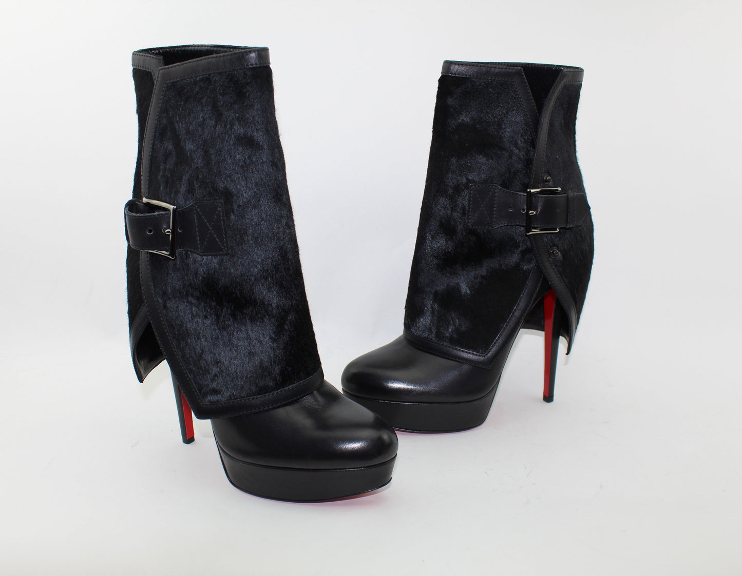 CHRISTIAN LOUBOUTIN BLACK ARMONY 140MM BOOTS