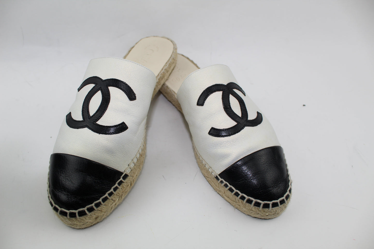 CHANEL IRIDESCENT ESPADRILLE MULES
