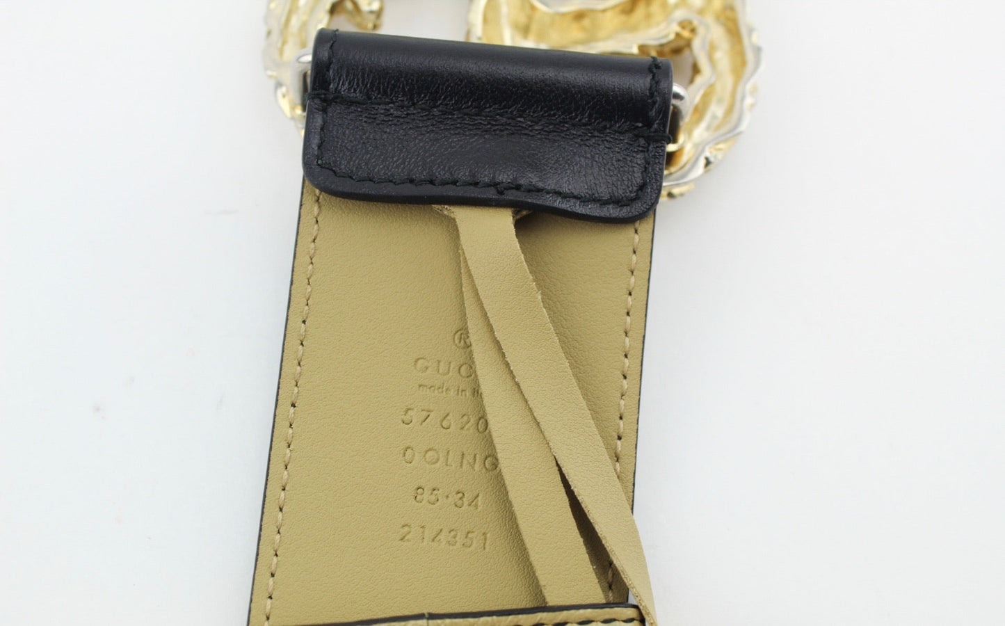 GUCCI GG AZALE BELT BEIGE AND BLACK