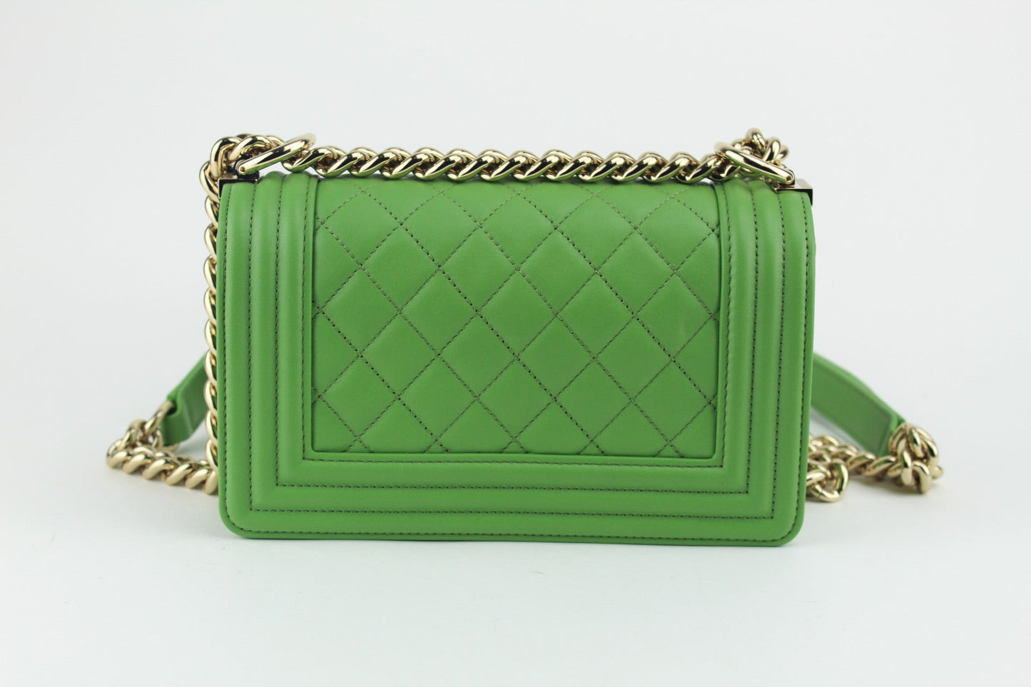 Chanel Small Lambskin Boy Bag Green