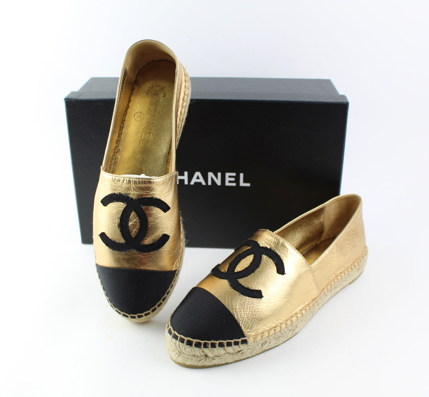 Chanel Espadrilles Gold & Black