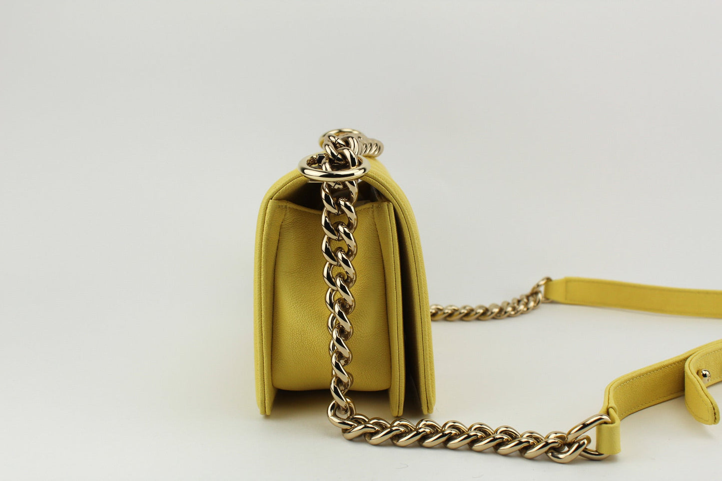 Chanel Chevron Small Boy Bag Yellow