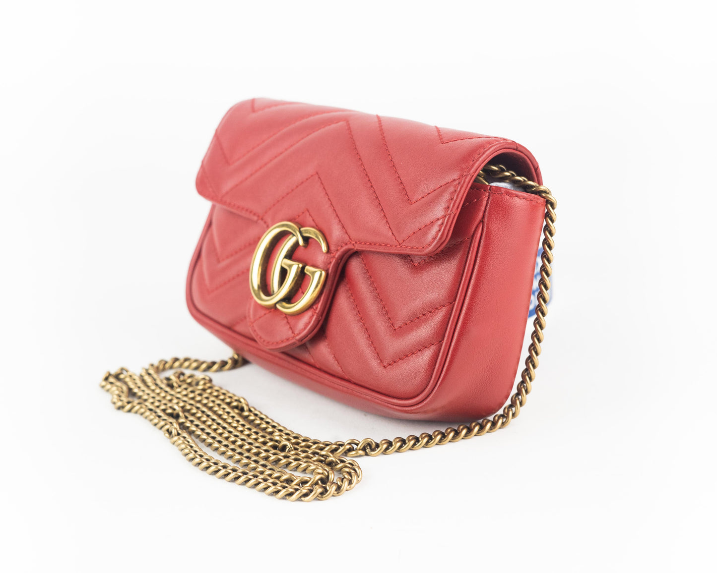 Gucci gg Marmont Leather Super Mini Bag Red