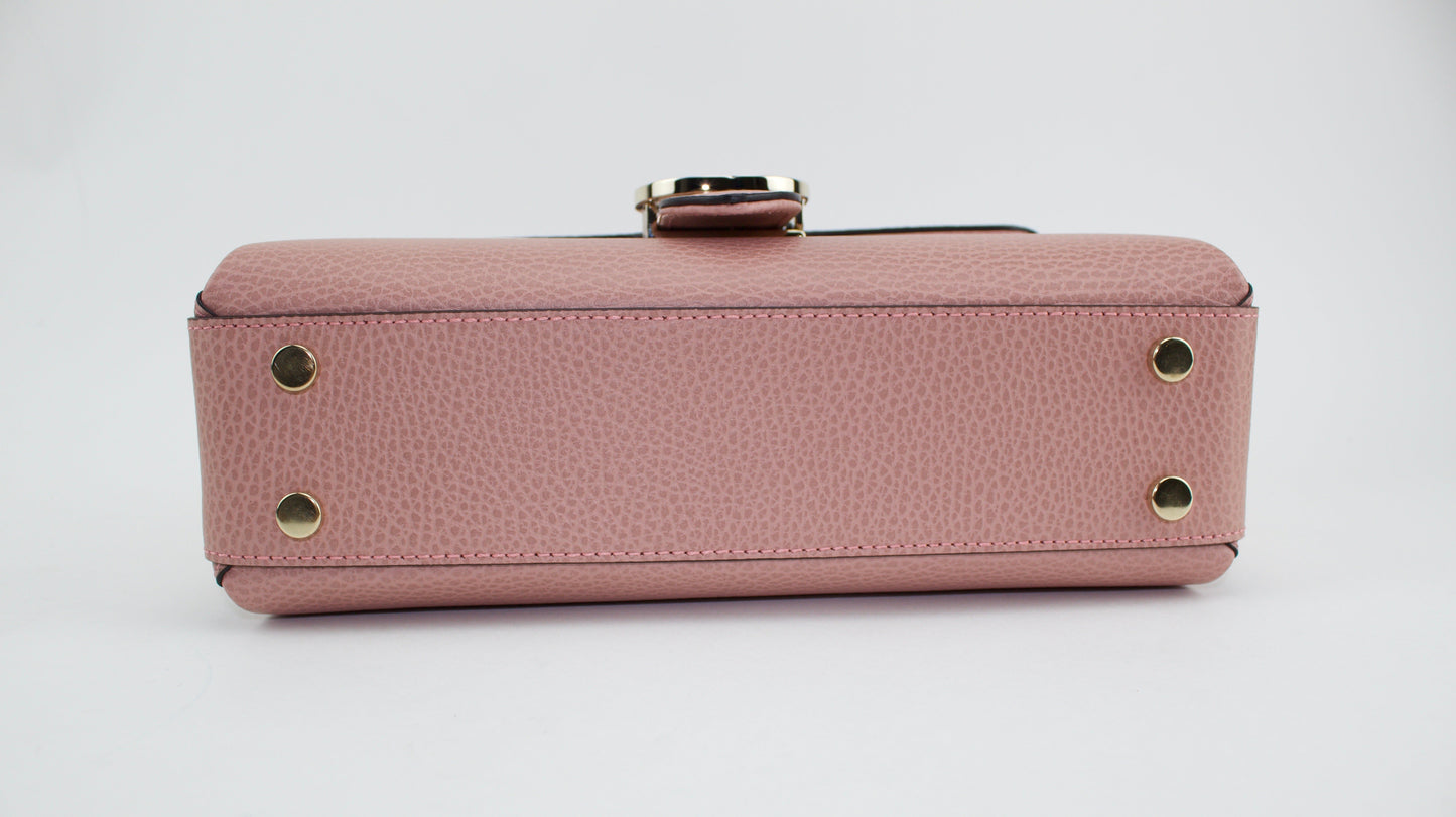 GUCCI DOLLAR CALFSKIN INTERLOCKING G TOP HANDLE SHOULDER BAG