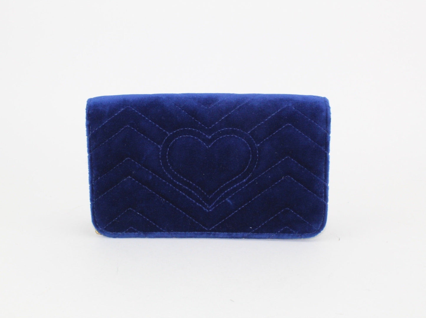 GUCCI GG MARMONT VELVET MINI CROSSBODY BLUE