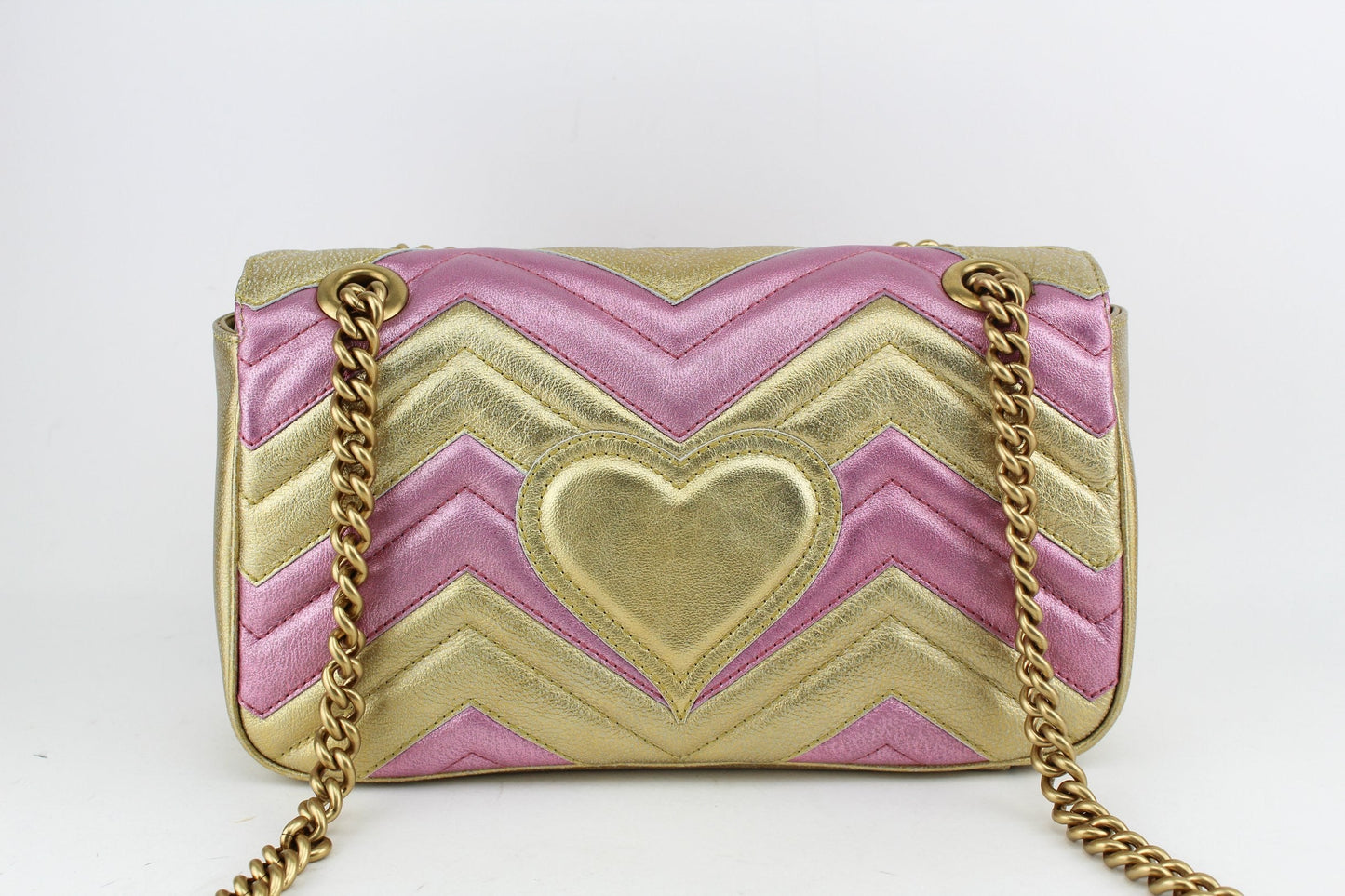 Gucci GG Marmont Small Shoulder bag Pink and Gold )